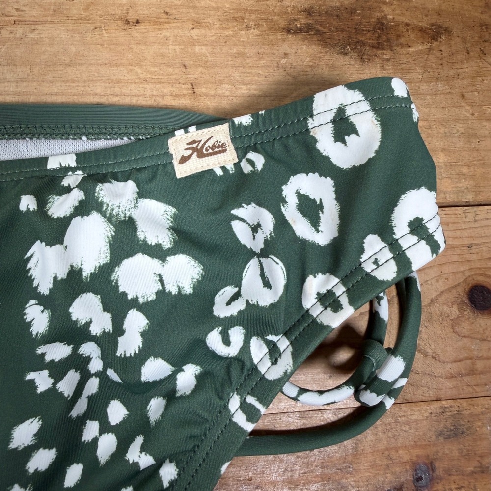 Hobie Olive Green Abstract Print Embroidered Bikini Set Medium NWT/Liner - Picture 12 of 16